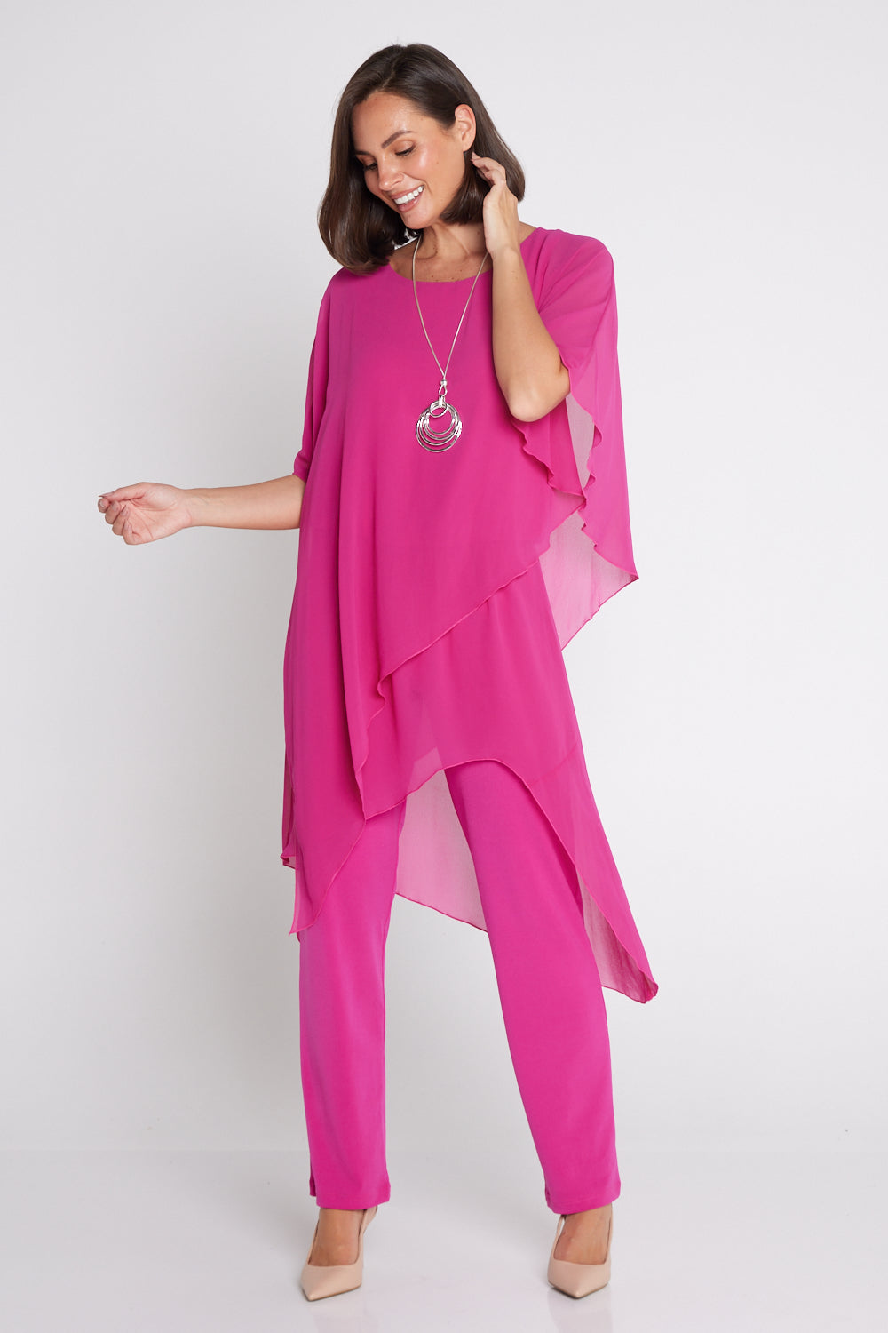 Tilly Jumpsuit Hot Pink Mature Women's Evening Wear TULIO