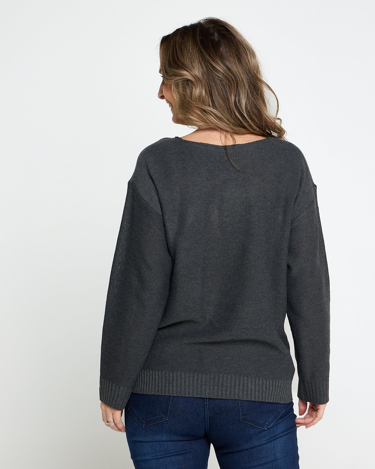 Shani Foil Knit - Charcoal/Gold