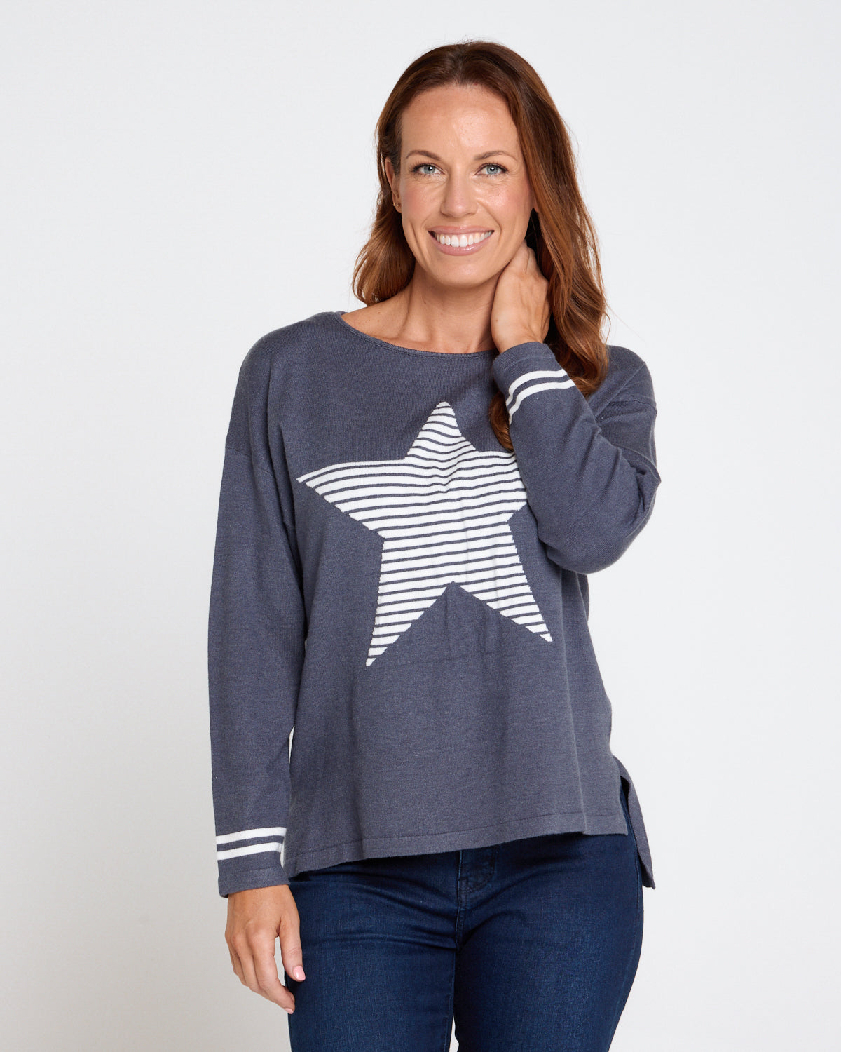 Jenna Knit Top - Denim Star