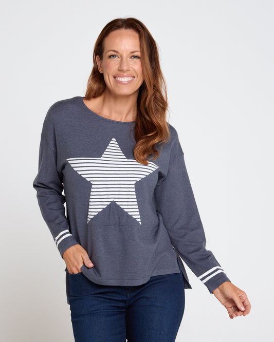 Jenna Knit Top - Denim Star
