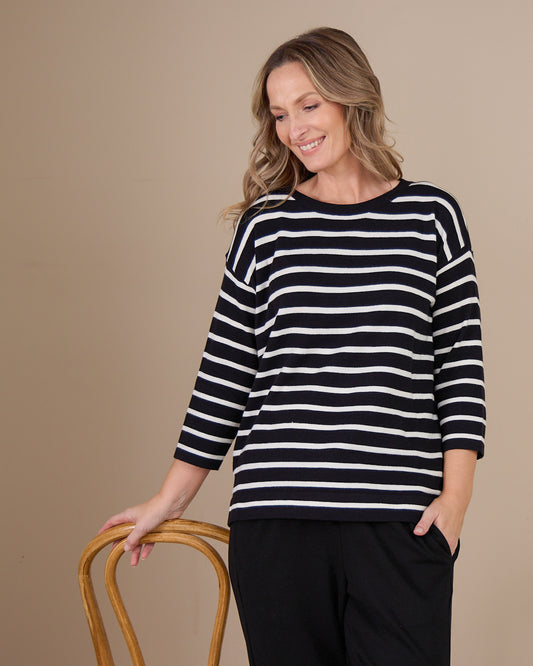 Natasha Top - Black Stripe