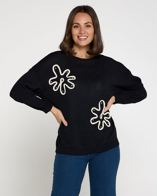 Alula Embellished Knit - Black