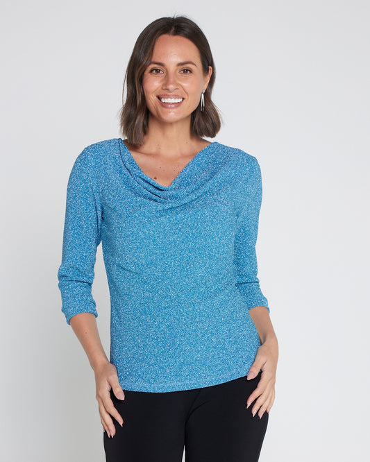 Estelle Lurex Top - Aquamarine