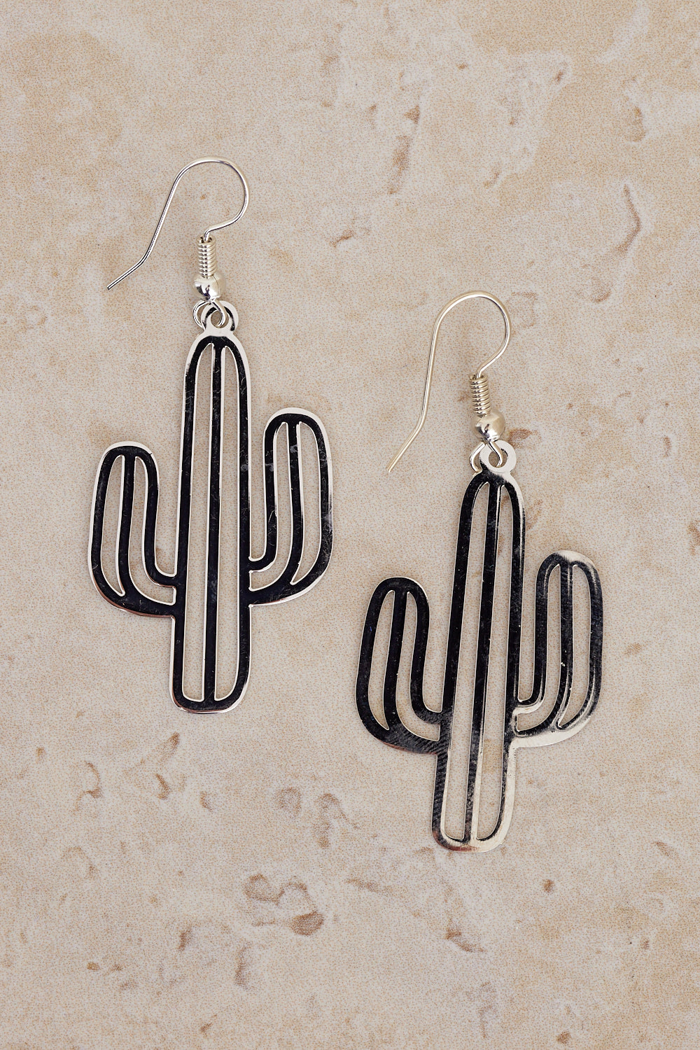 Cactus Earrings - Silver