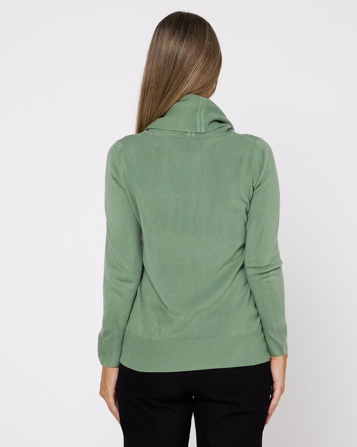 Clara Cowl Knit Top - Sage