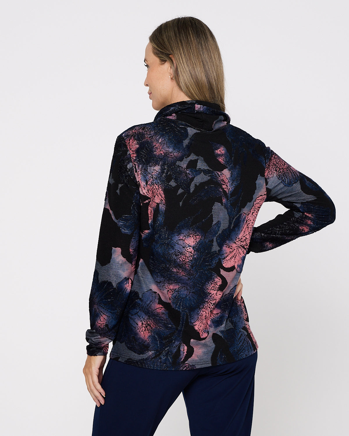 Angelique Cowl Neck Top - Dusk Blossom