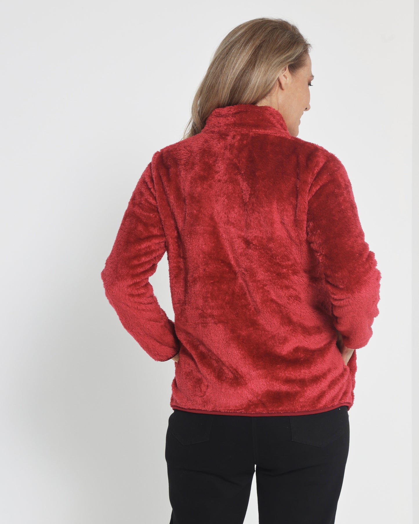 Freya Fluffy Jacket - Red