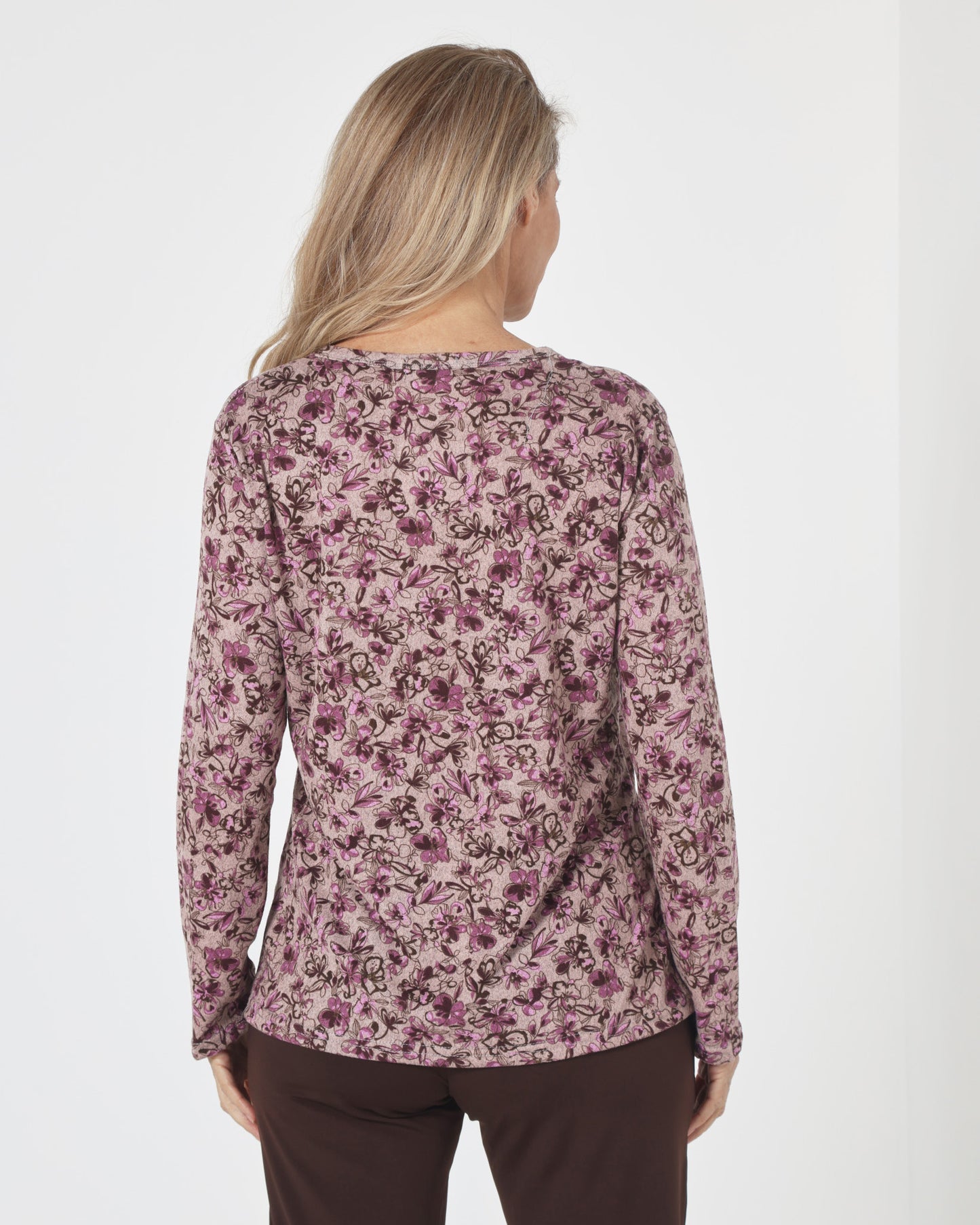 Hallie Long Sleeve Top - Berry Garden
