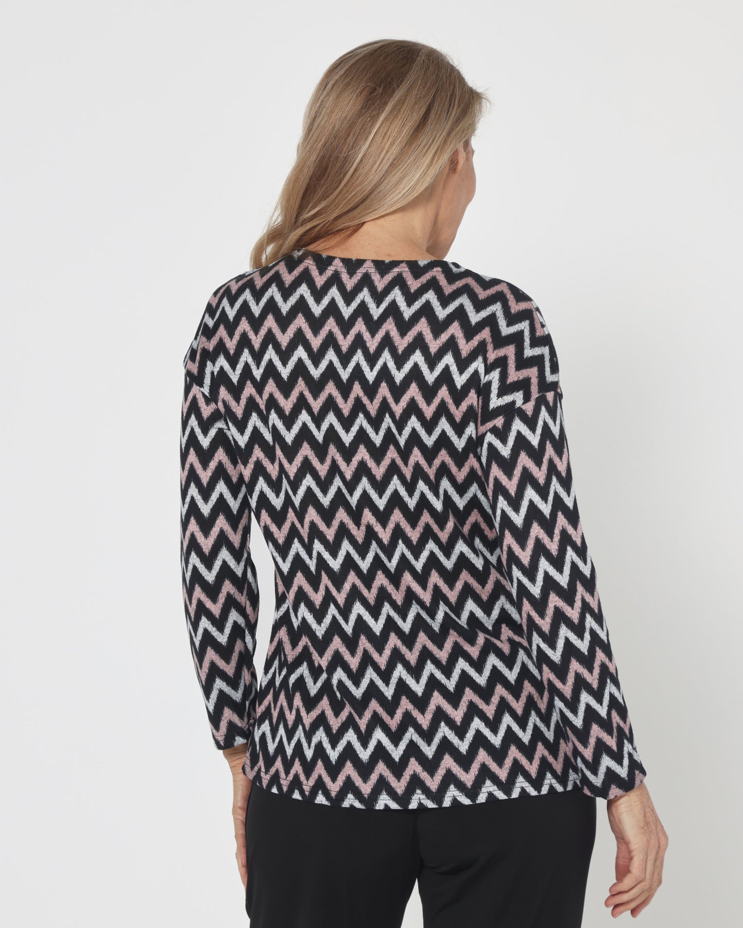 Redgrove Zip Top - Blush Chevron