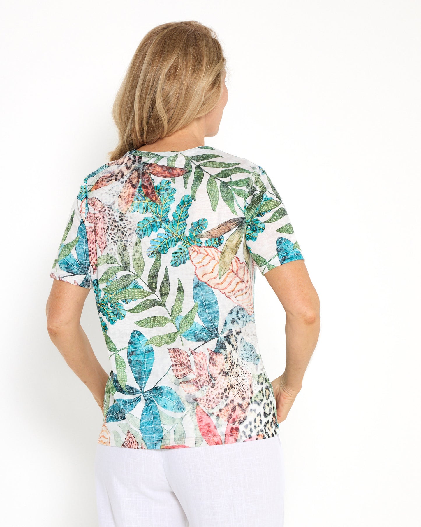 Callie Burnout Tee - Savannah Leaf