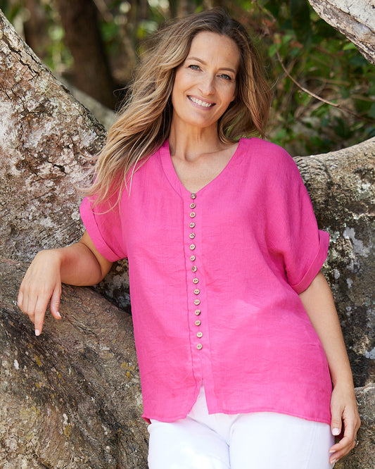Gemma Top - Hot Pink