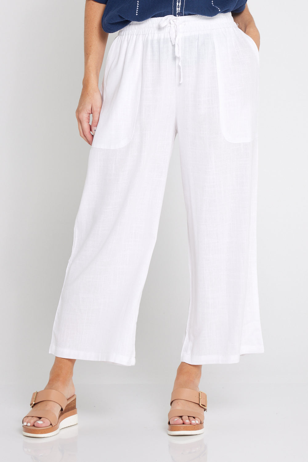 White linen culotte pants new arrivals