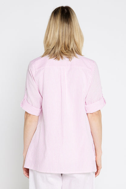 Linderman Cotton Shirt - Pink Stripe