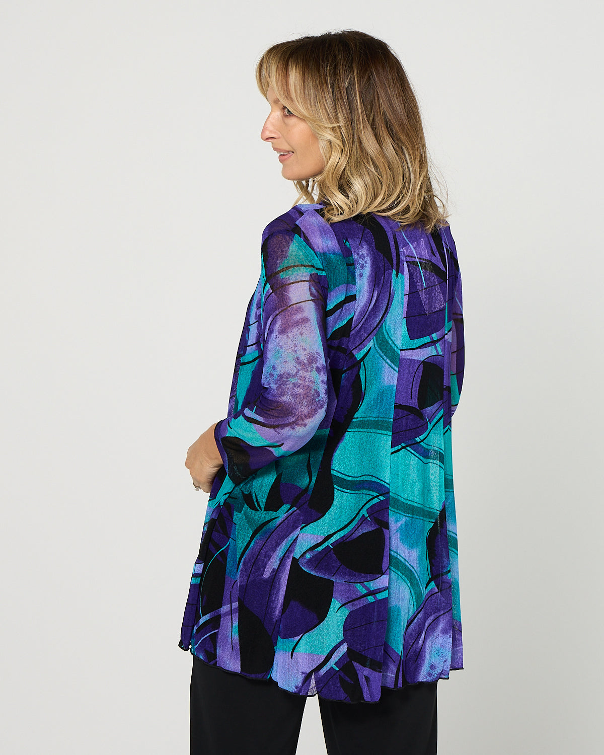 Naomi Mesh Jacket - Purple Abstract