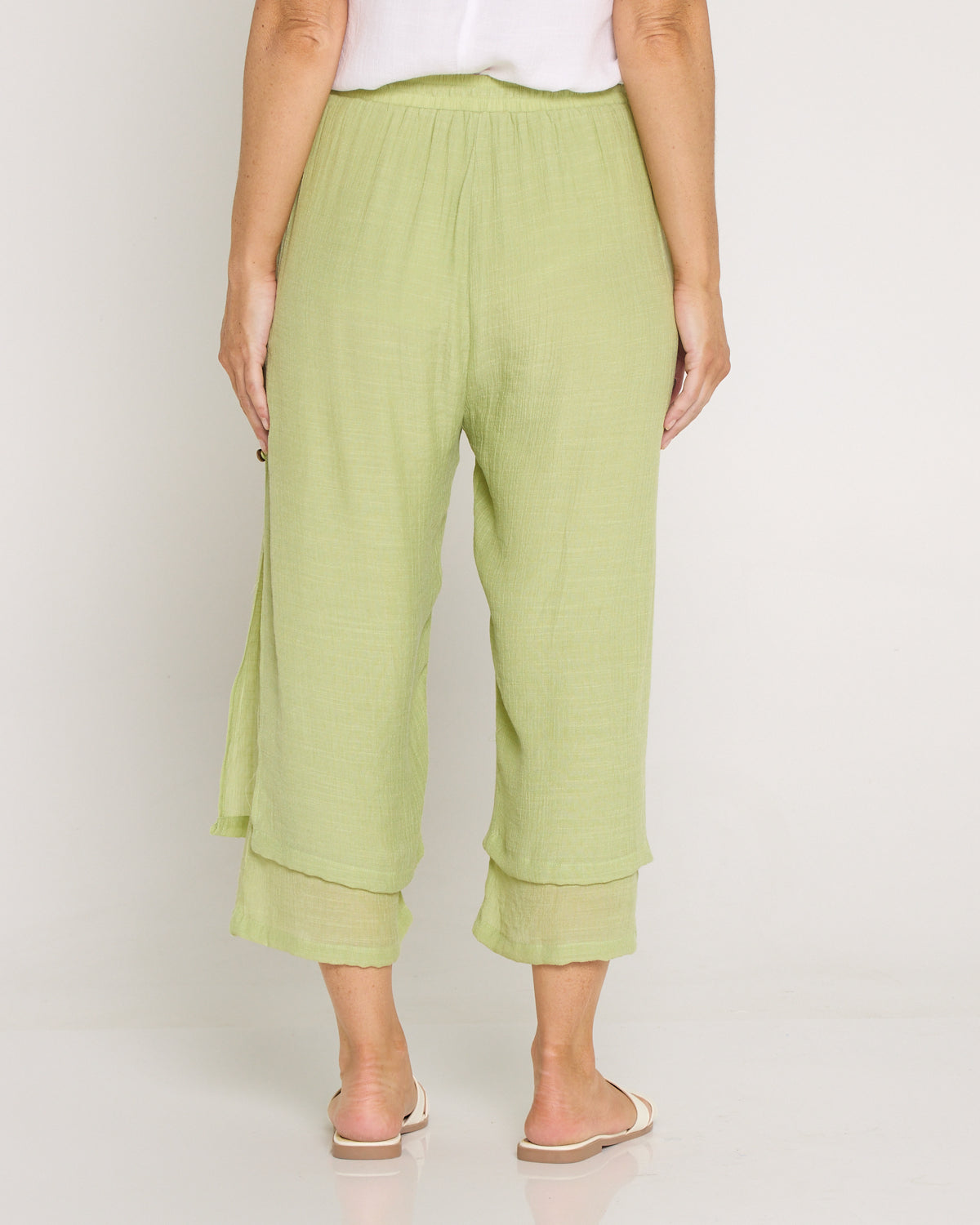Liana Cropped Pants - Light Sage