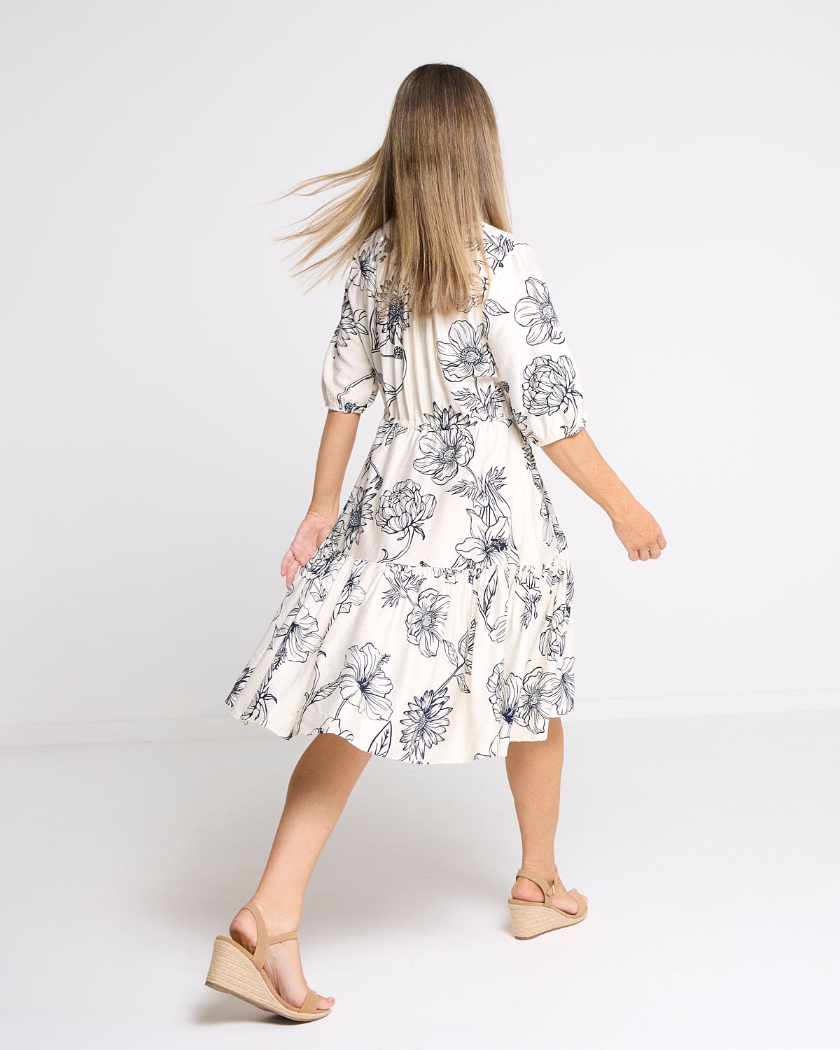 Delaney Dress - Ivory Floral