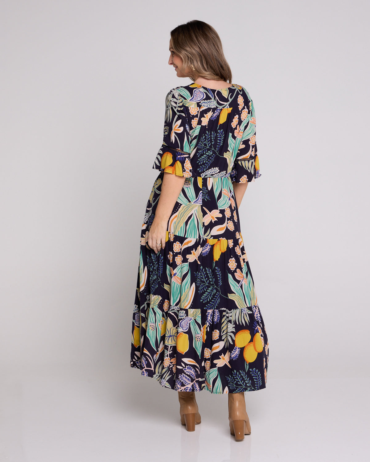 Tangela Maxi Dress - Navy Garden