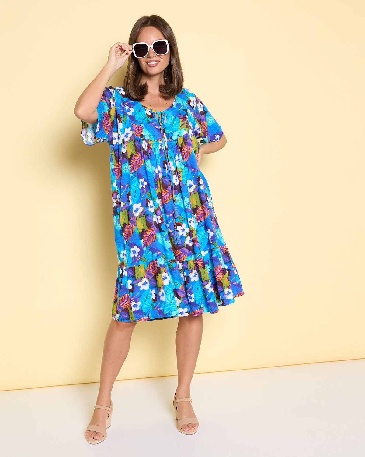 Kenna Dress - Blue/Purple Floral