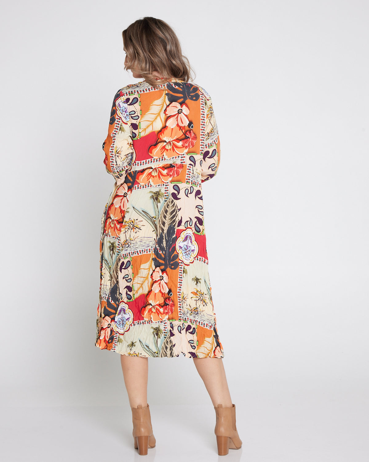 Newark 3/4 Sleeve Dress - Autumn Floral