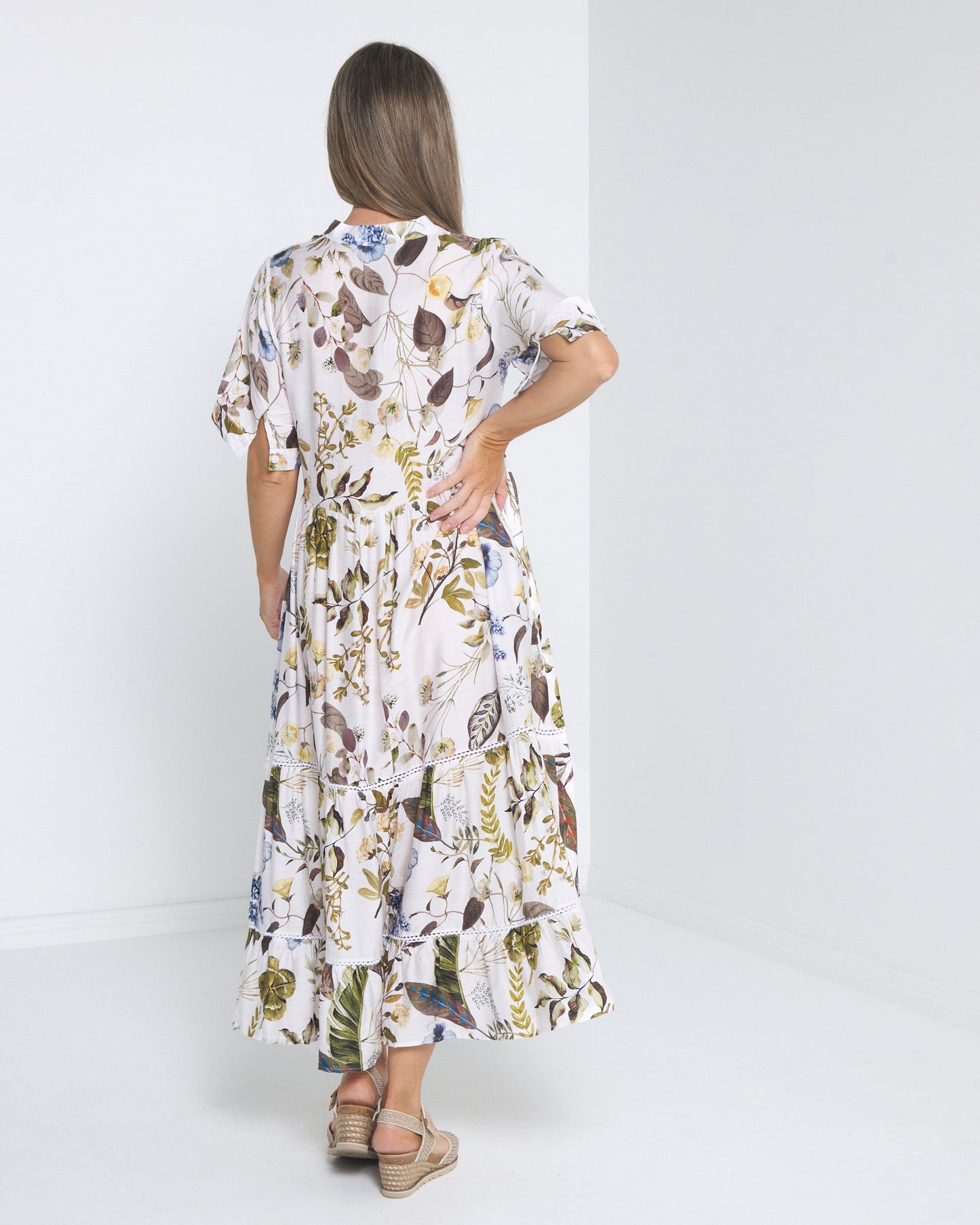 Melissa Midi Dress - Olive Meadow
