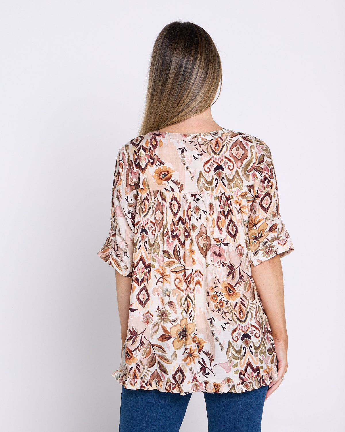 Charlotte Blouse - Mocha Floral