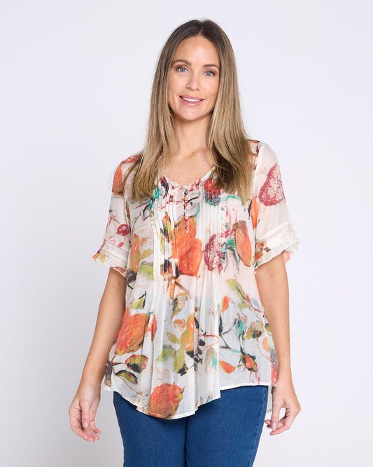 Tolara Top - Mango Raspberry Cream