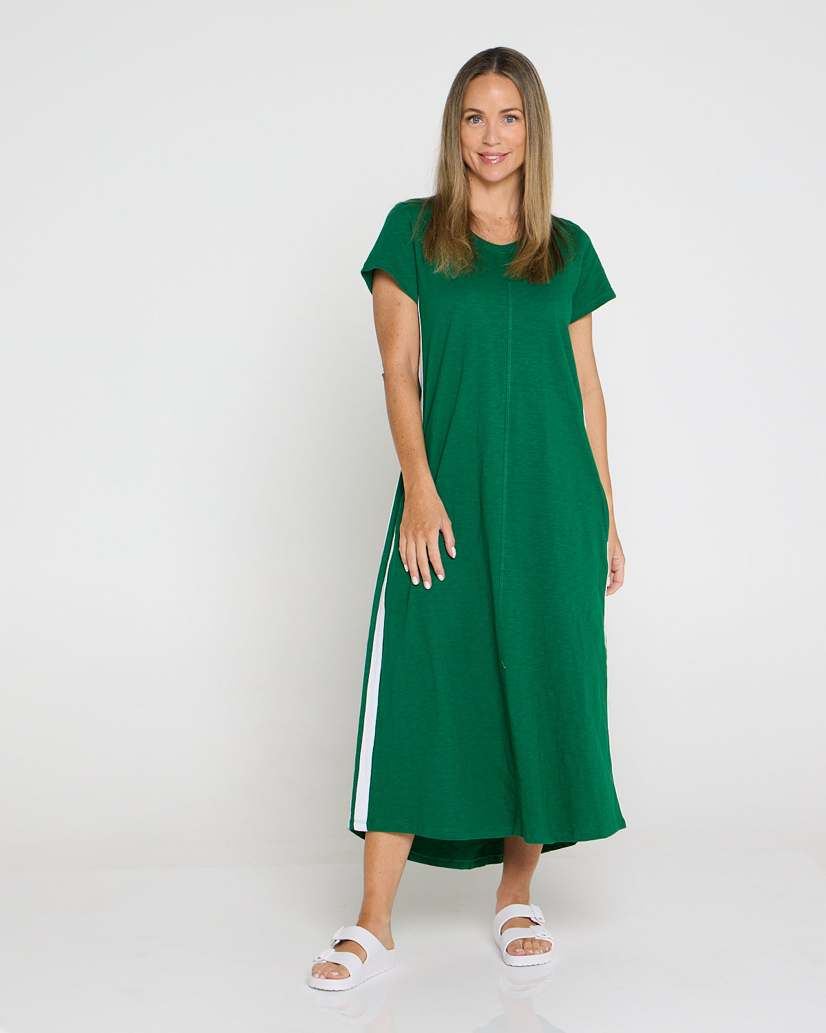 FOXWOOD Recovery Cotton Tee Dress - Green | Cotton Midi Dress  TULIO  Fashion