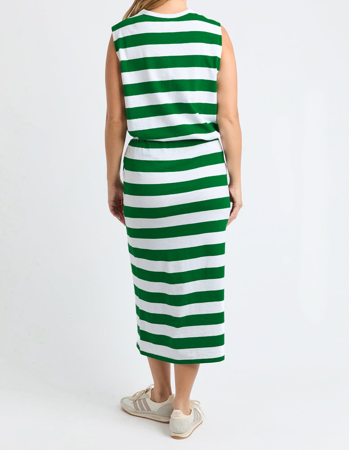 Mellow Cotton Skirt - Green/White Stripe