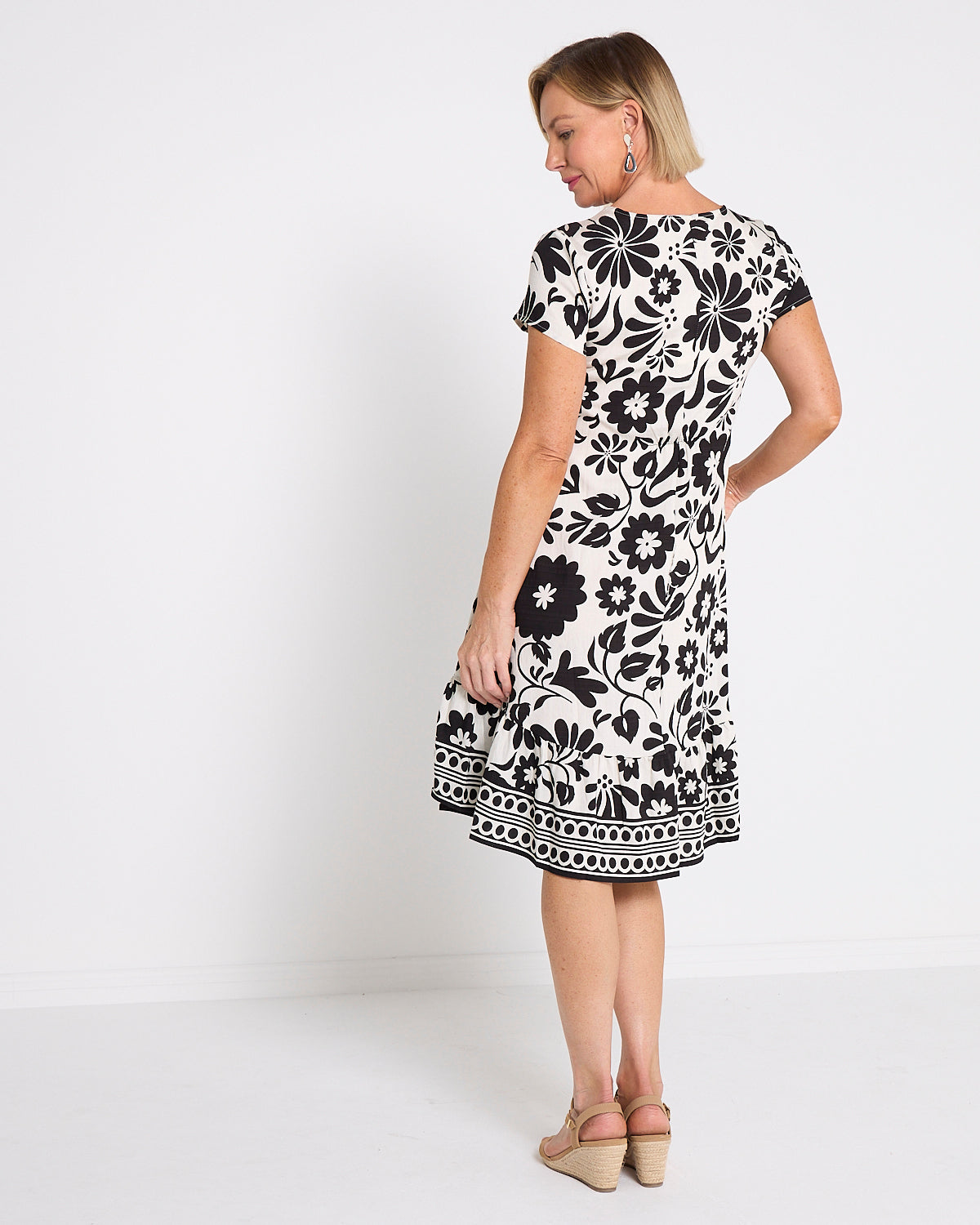 Verity Dress - Black/Ivory Folk Floral