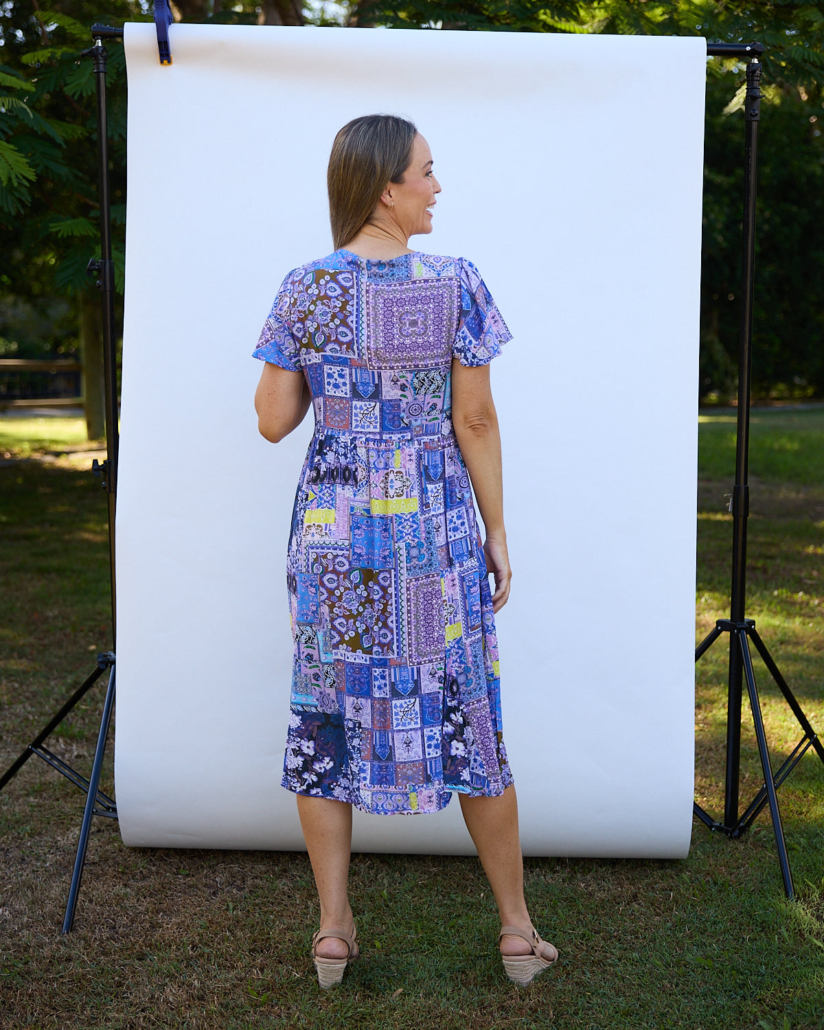 Brighton Dress - Lilac Lavender Patch