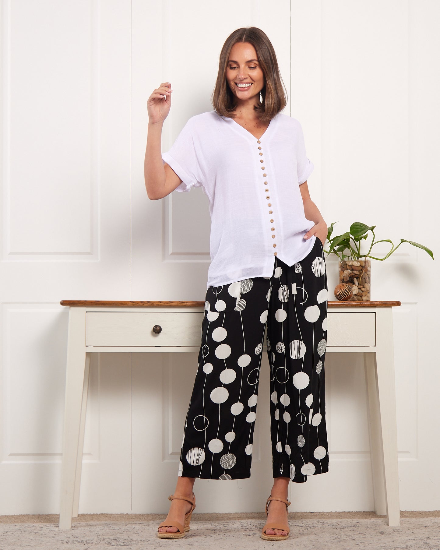 Aiko Lightweight Pants - Black Dot Dash