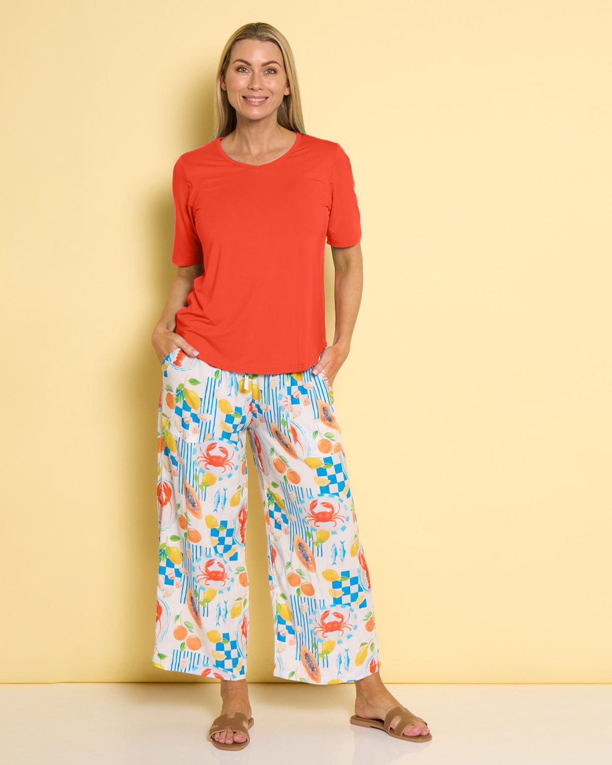 Aiko Lightweight Pants - Papaya Picnic