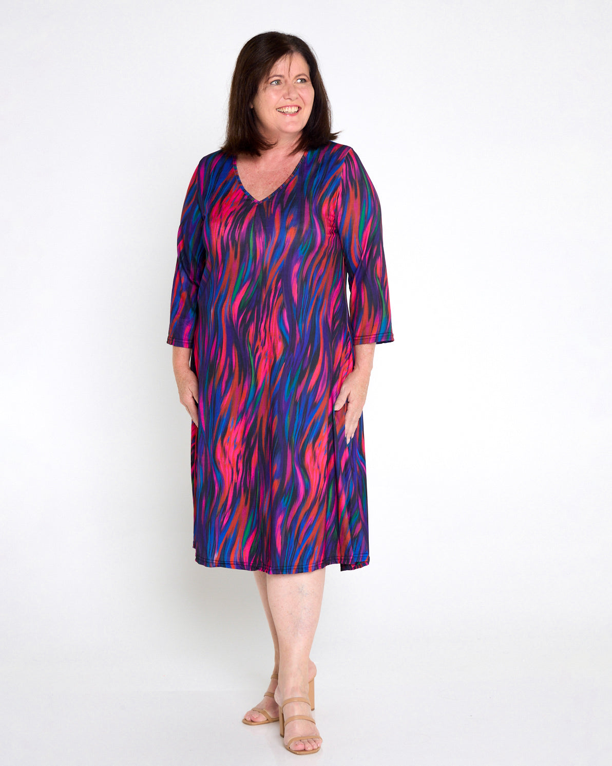 Christobel Sleeved Dress - Evening Blaze