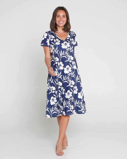 Christobel Dress - Navy Island Bloom