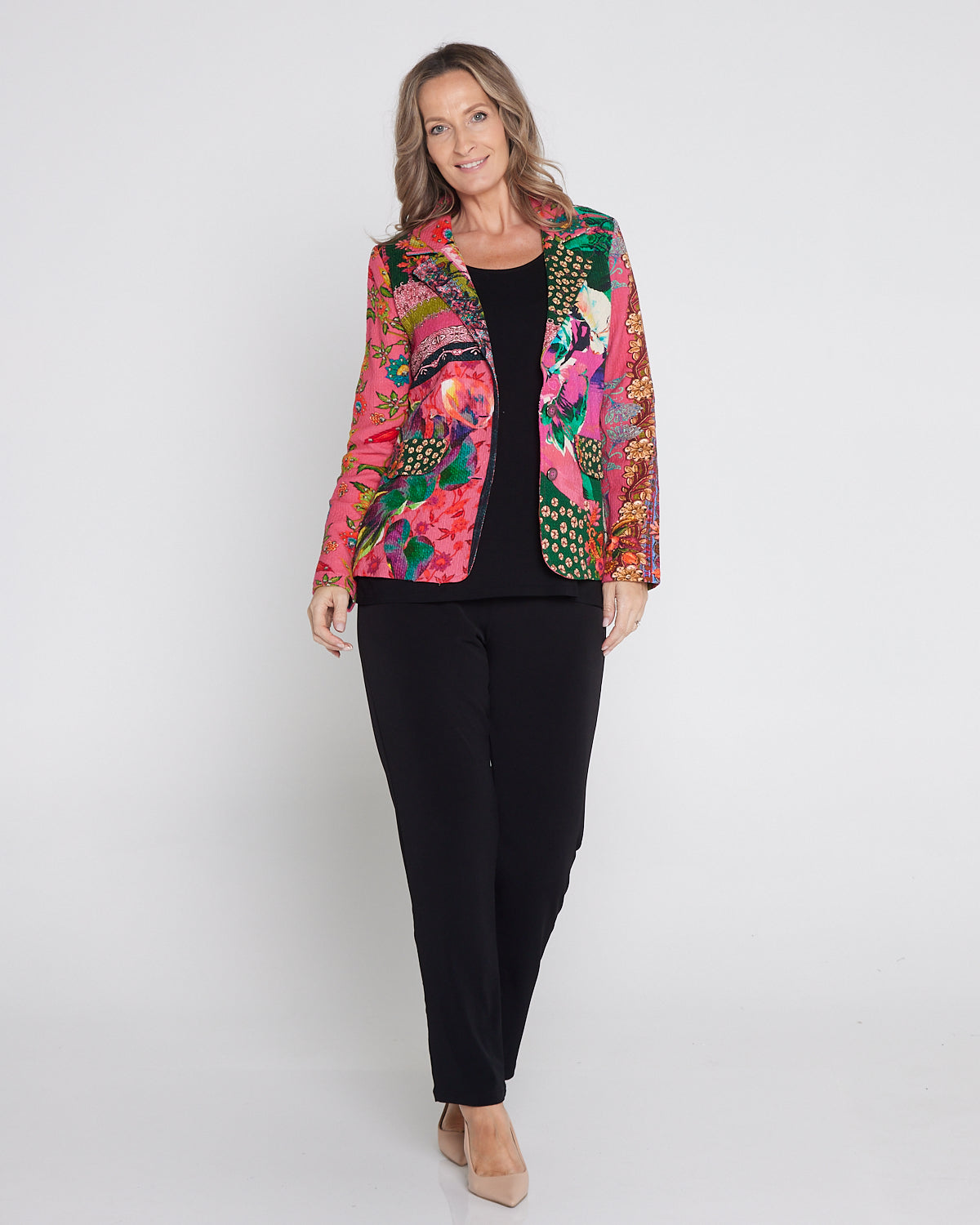 Digital Print Cotton Blazer - Flora Tapestry