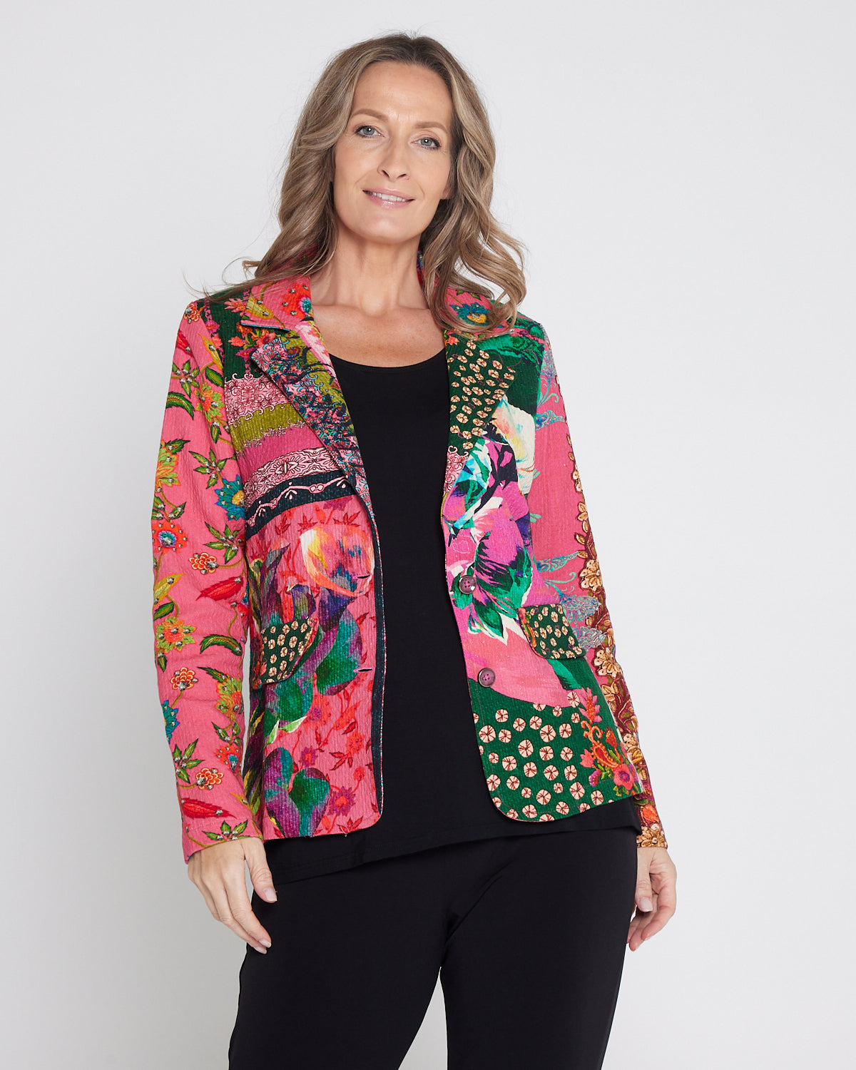 Digital Print Cotton Blazer - Flora Tapestry