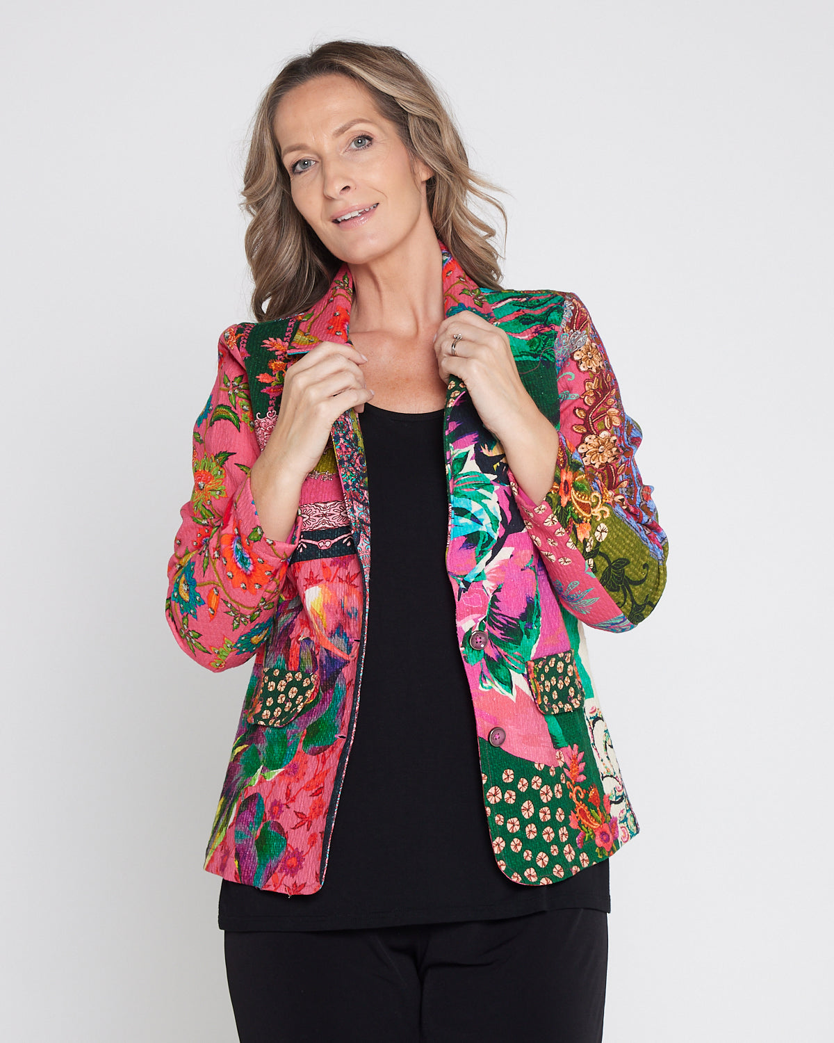 Digital Print Cotton Blazer - Flora Tapestry