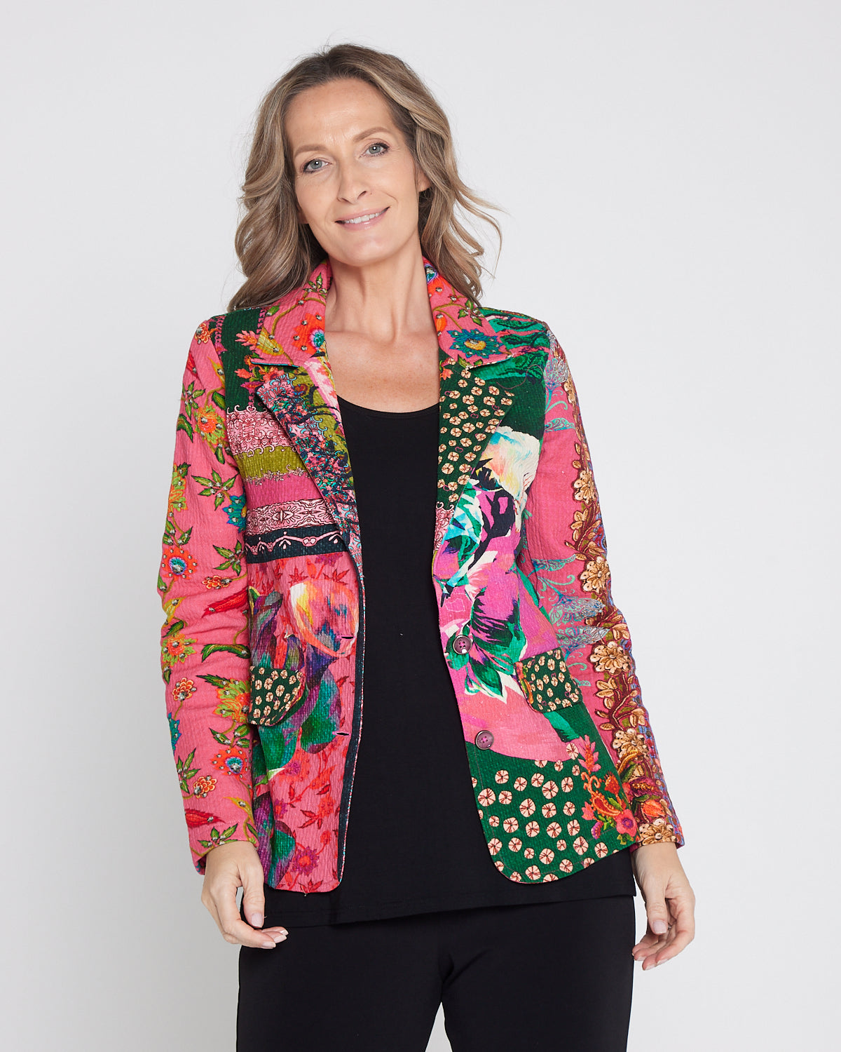 Digital Print Cotton Blazer - Flora Tapestry