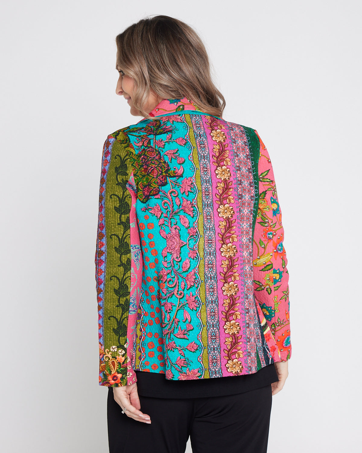 Digital Print Cotton Blazer - Flora Tapestry