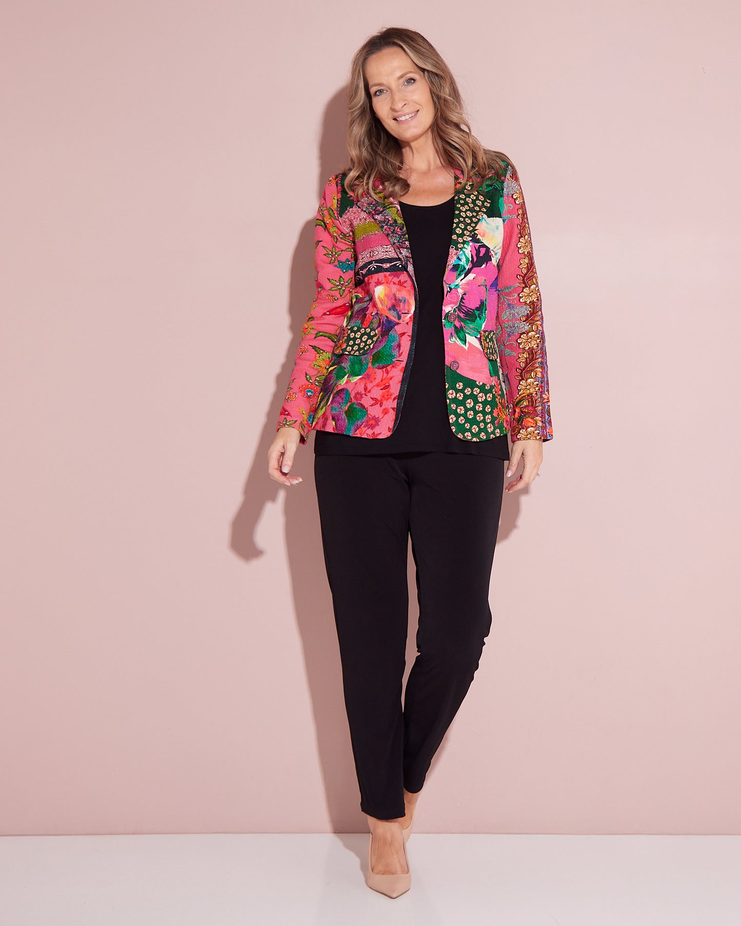 Digital Print Cotton Blazer - Flora Tapestry