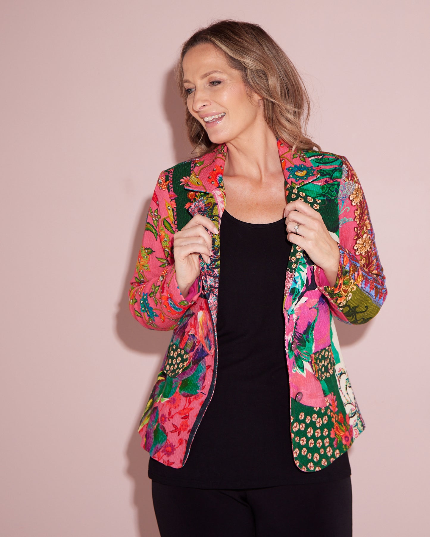 Digital Print Cotton Blazer - Flora Tapestry