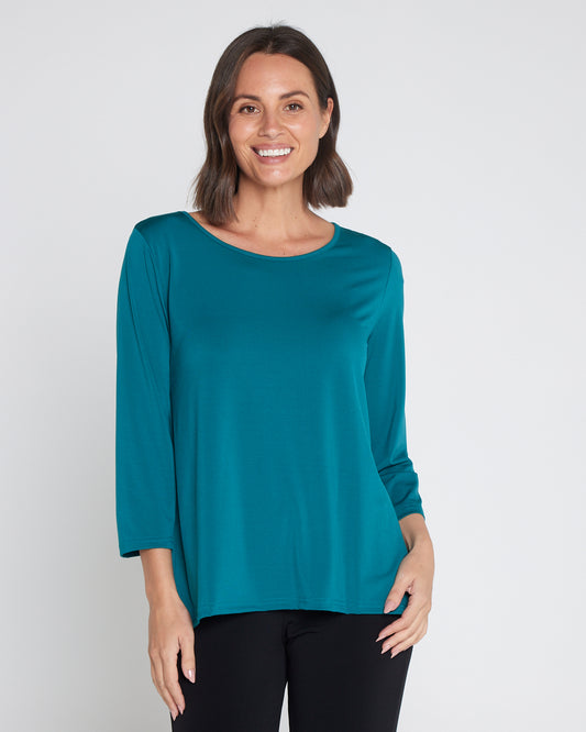 Camden Jersey Top - Peacock Green
