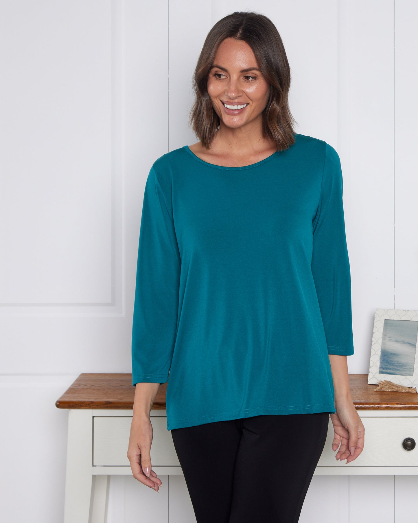 Camden Jersey Top - Peacock Green
