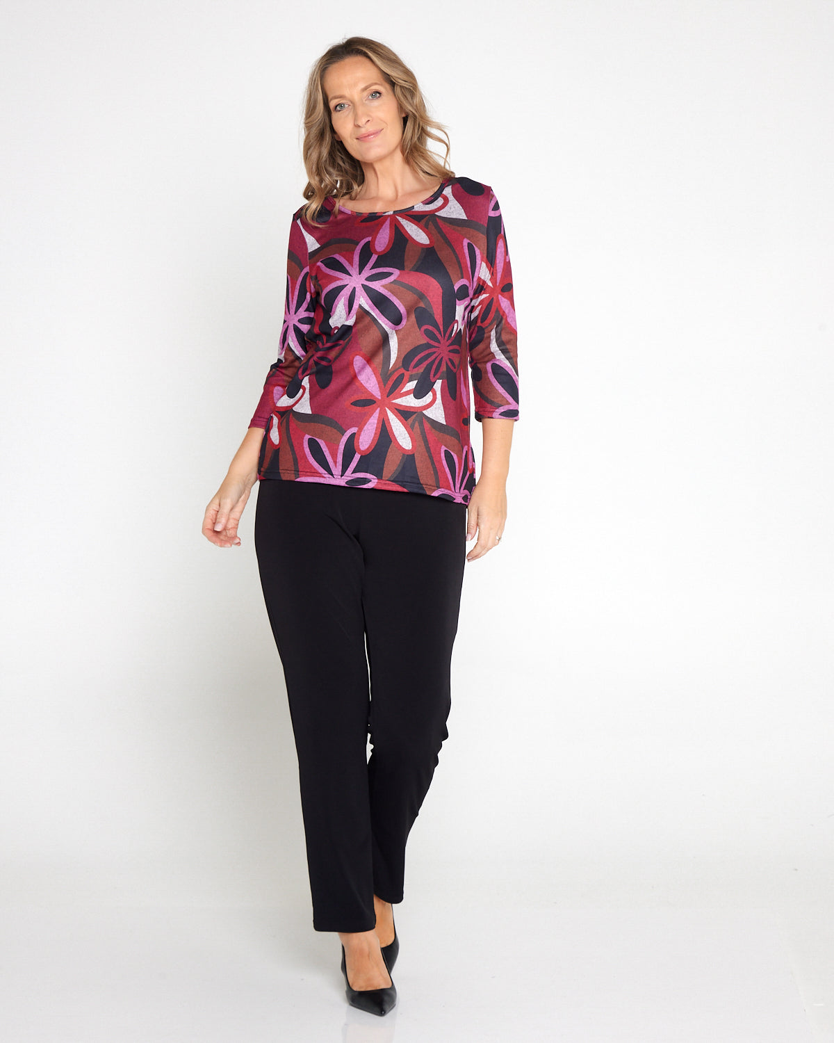 Camden Knit Top - Berry Bloom