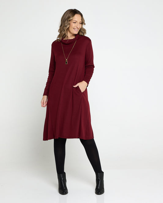 Astrid Tunic Dress - Burgundy