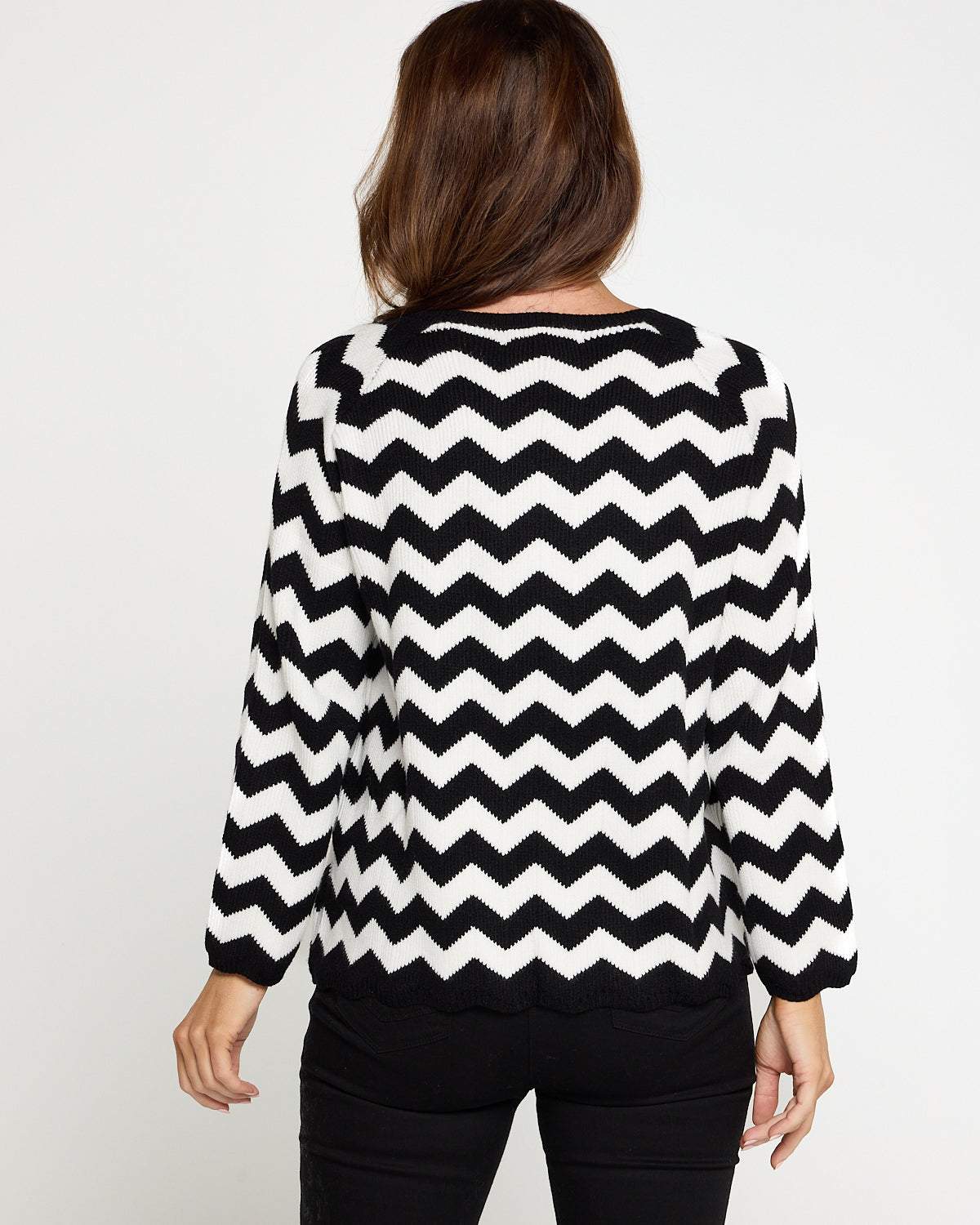 Marrakesh Knit Jumper - White/Kohl Chevron