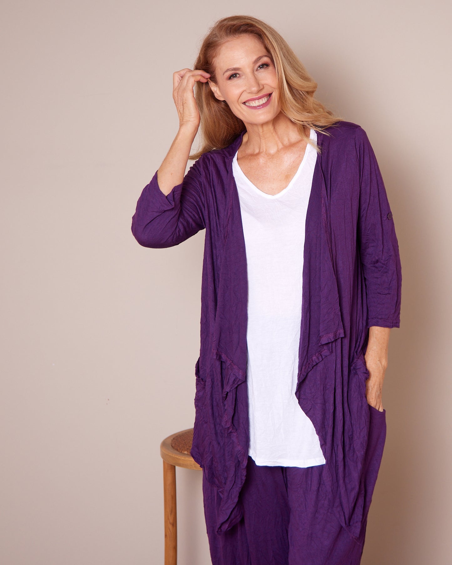 Teegan Crush Cardigan - Purple