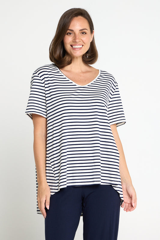 Calvi Top - Navy Stripe