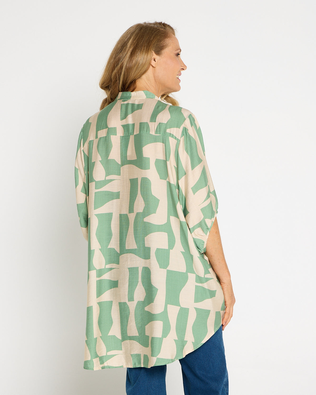 Kara Comfort Shirt - Sage/Sand