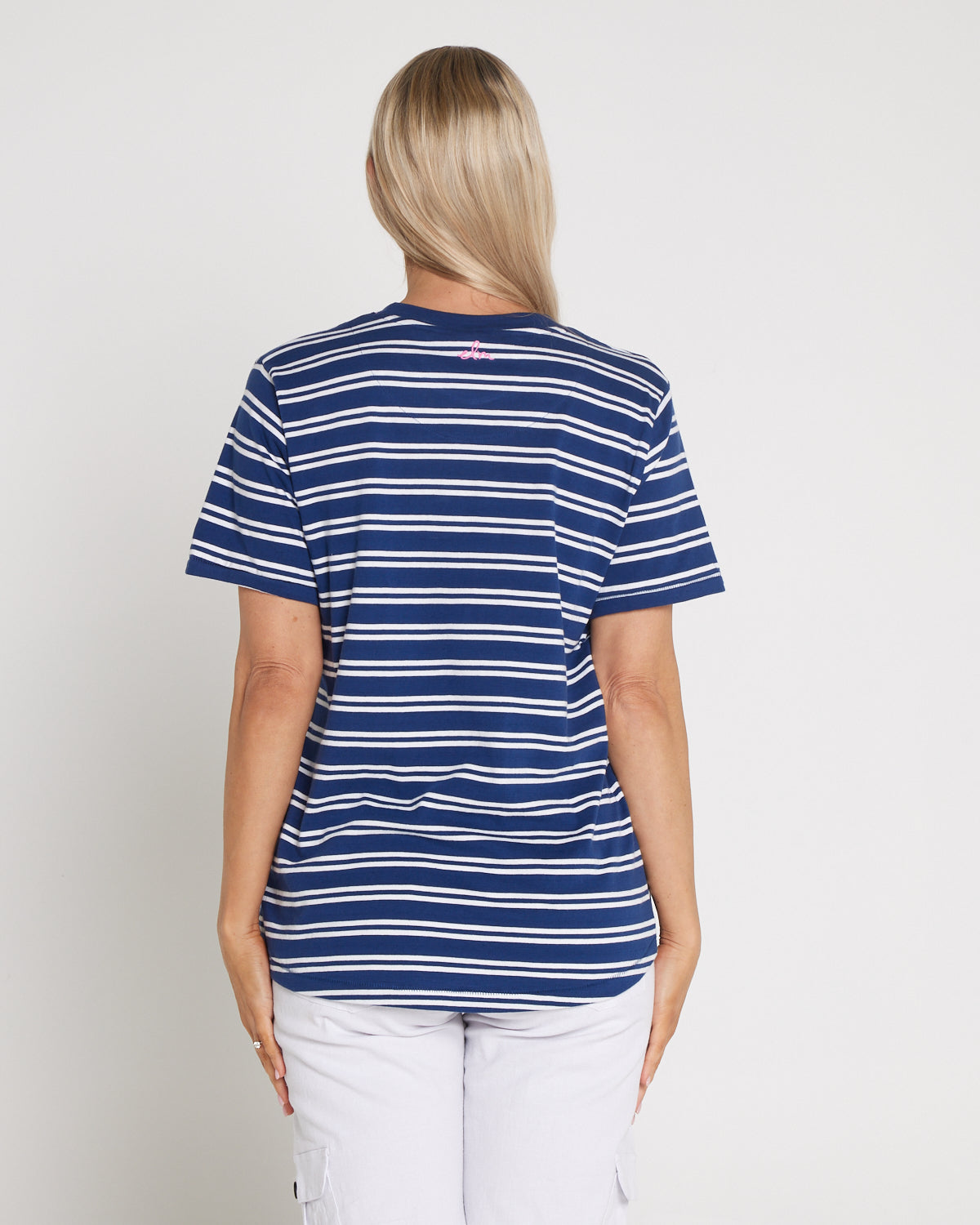 Sylvia Cotton Tee - Blue Depths Stripe